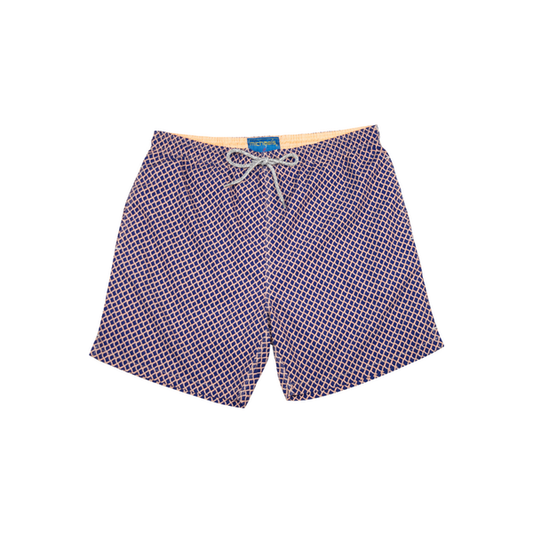 Cyclist Liner Swim Trunks - Navy/Orange Mesh - DUNE + SALT