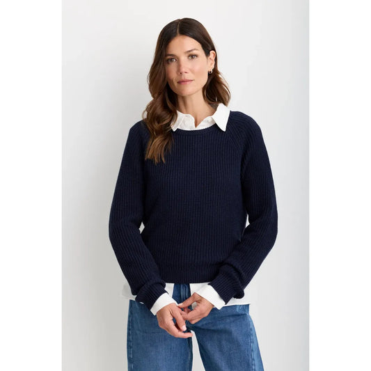 One Grey Day Raleigh Pullover - Navy Lavender