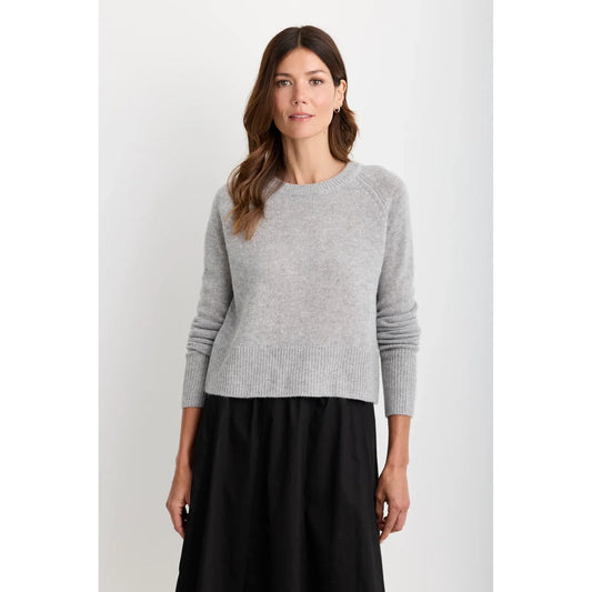 One Grey Day Blakely Cashmere Pullover - Heather Grey Lavender