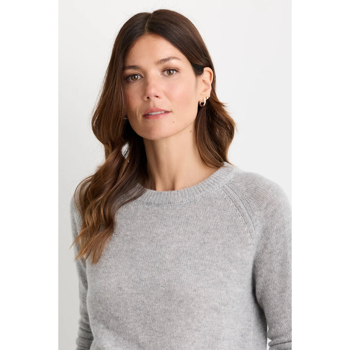 One Grey Day Blakely Cashmere Pullover - Heather Grey Lavender