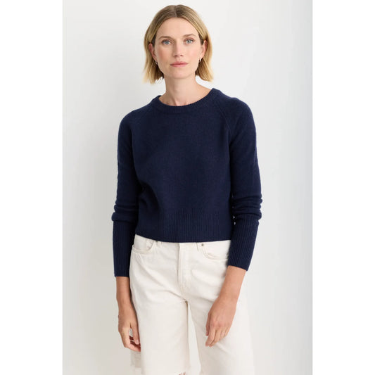 One Grey Day Blakely Cashmere Pullover - Navy Lavender