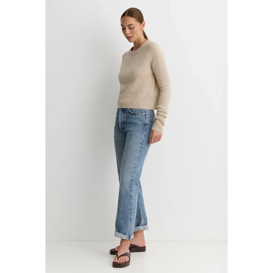 One Grey Day Blakely Cashmere Pullover - Oatmeal Gray