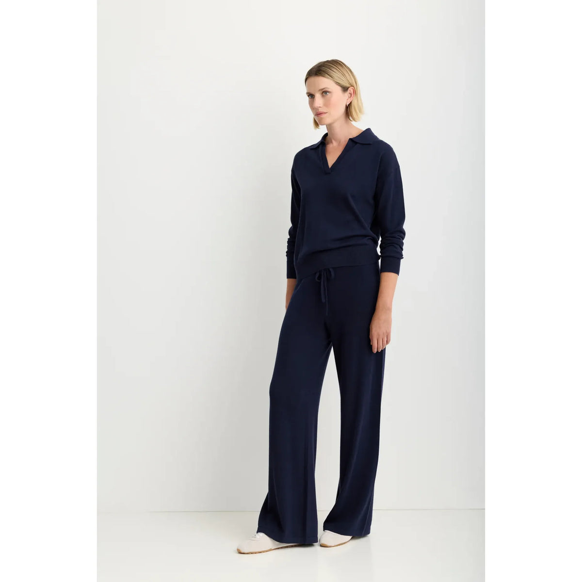 One Grey Day Bianca Polo - Navy Lavender