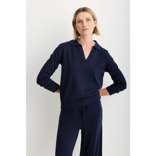 One Grey Day Bianca Polo - Navy Lavender