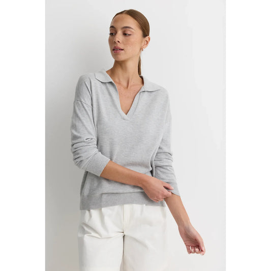 One Grey Day Bianca Polo - Heather Grey Lavender