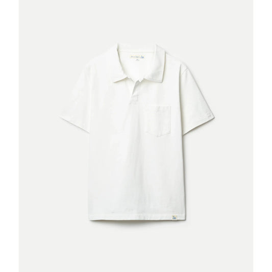 Classic Cotton Jersey Short Sleeve Polo Shirt - White - DUNE + SALT