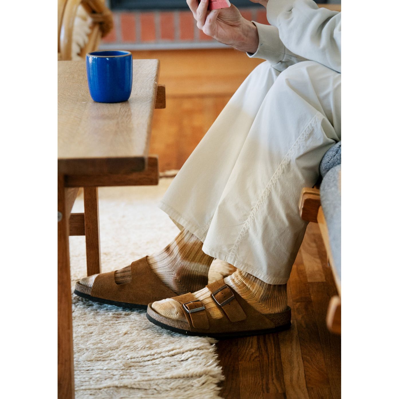 Chunky Tie Dye Rib Crew Socks - Indigo/Navy - DUNE + SALT