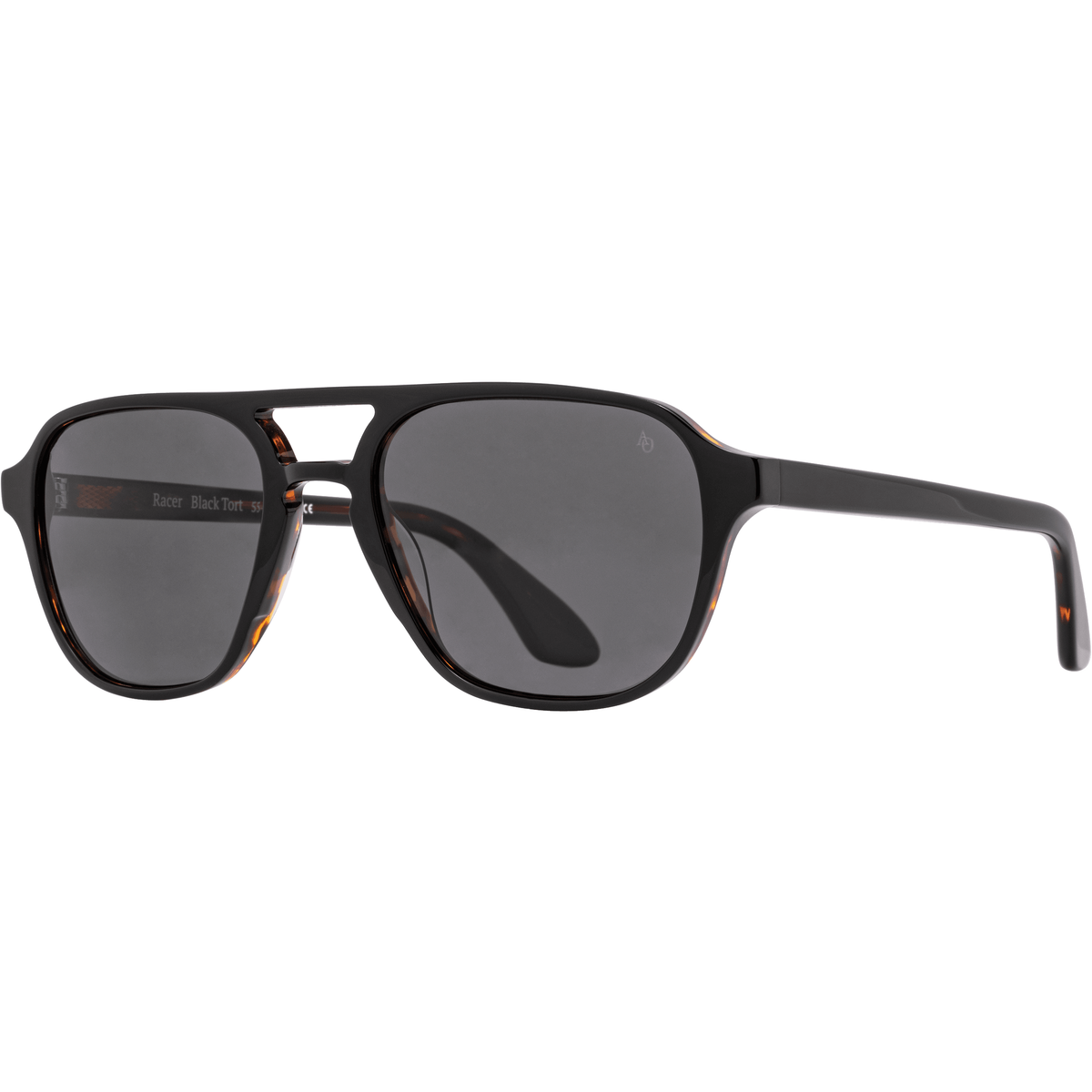 American Optical Racer Pilot Glasses - Black Tortoise White Smoke