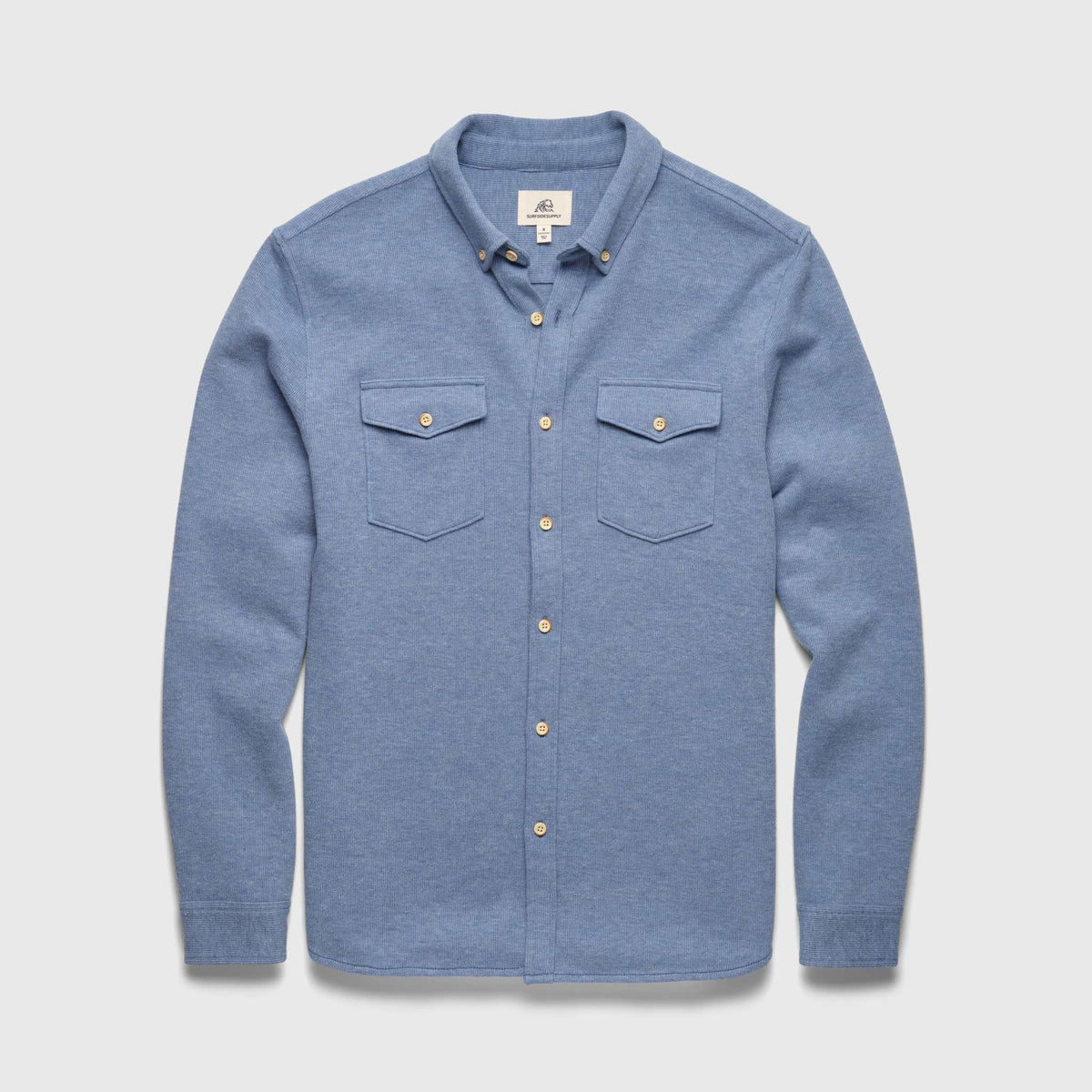 Rex Rib Knit Shirt - Slate Blue Heather