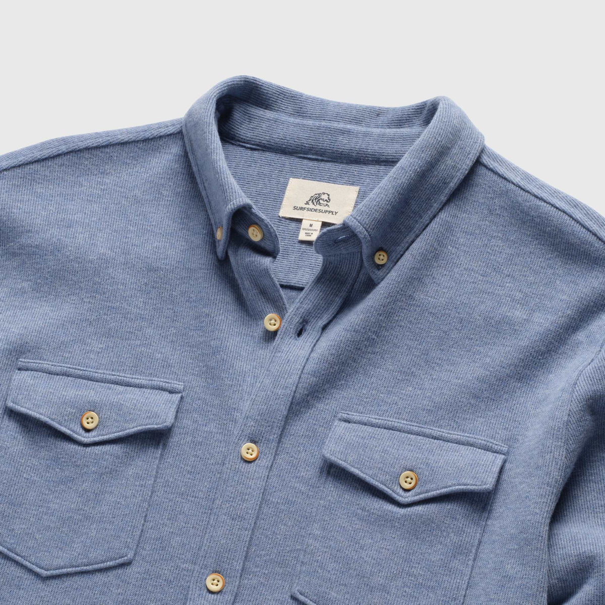 Surfside Supply Rex Rib Knit Shirt - Slate Blue Heather Light Slate Gray