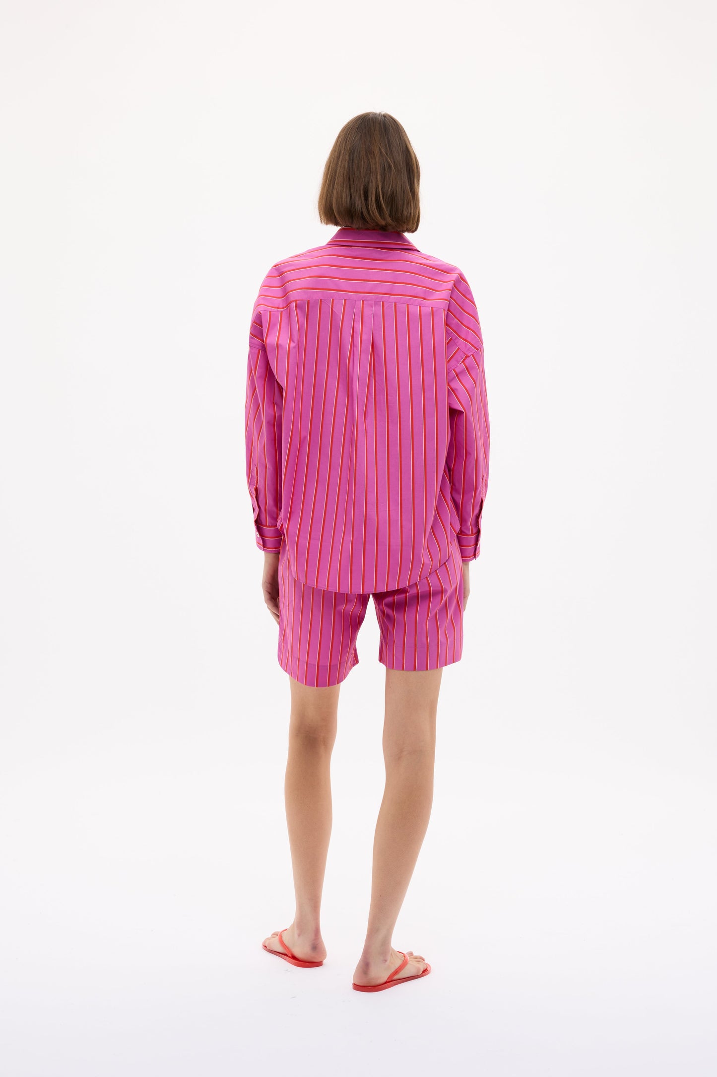 Chiara Mid Length Short - Fuschia/True Red/Natural Stripe