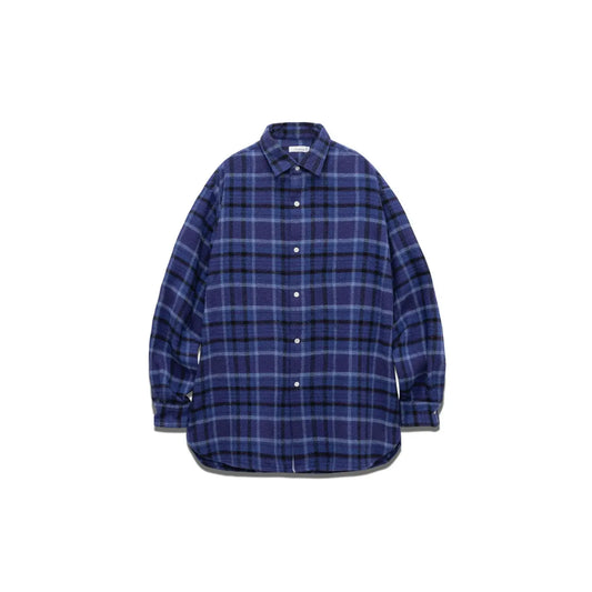 Heavy Flannel Shirt - Navy/Cobalt Plaid