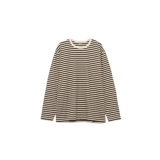 COOLMAX Stripe Jersey L/S Tee - Brown/Natural