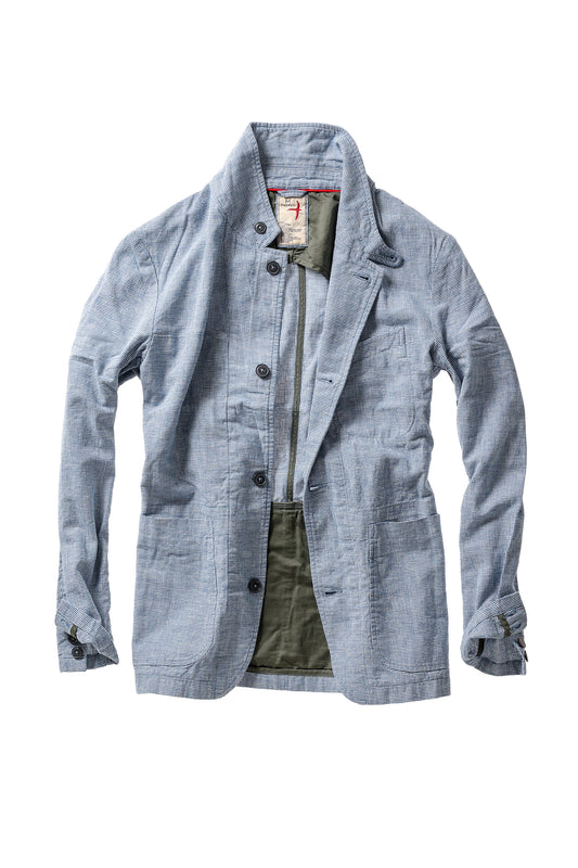 Tropical Trap Blazer - Blue/White Houndstooth - DUNE + SALT