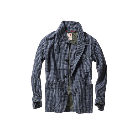 Tropical Trap Blazer - Navy/Blue Seersucker - DUNE + SALT