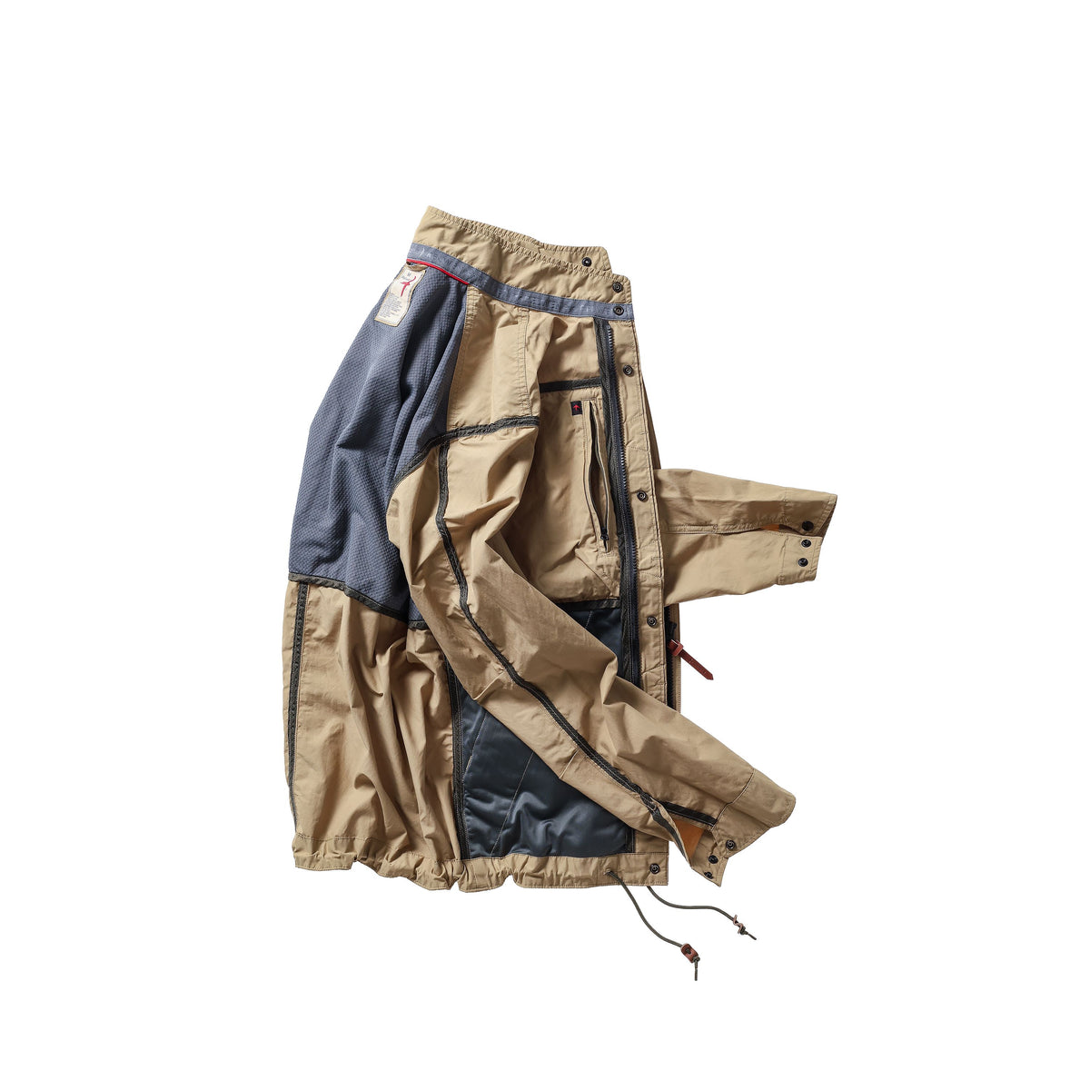Men's Sailcloth Tanker jacket in Desert Khaki by Relwen, featuring a durable sailcloth fabric and classic design.