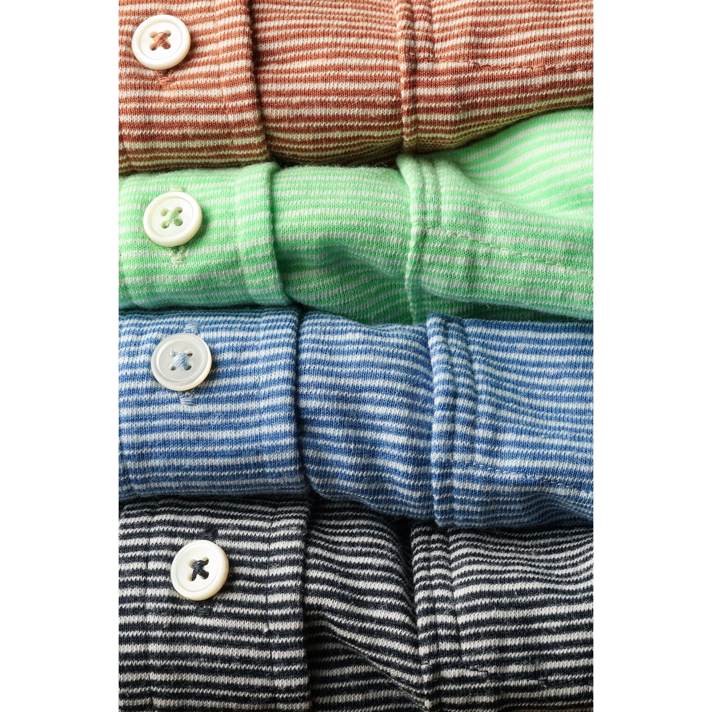 Hemp Stripe Buttondown - Midnight/White - DUNE + SALT