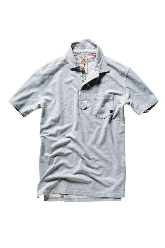 Pique Slot Polo - Grey Heather - DUNE + SALT