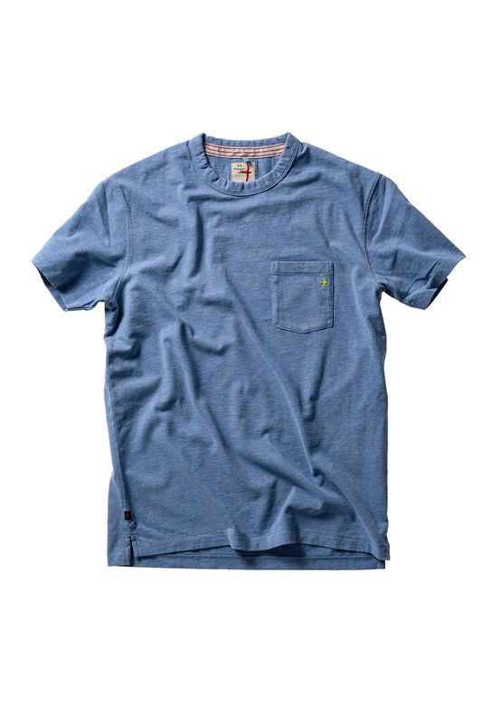 Ringspun Pocket Tee - French Blue Heather - DUNE + SALT