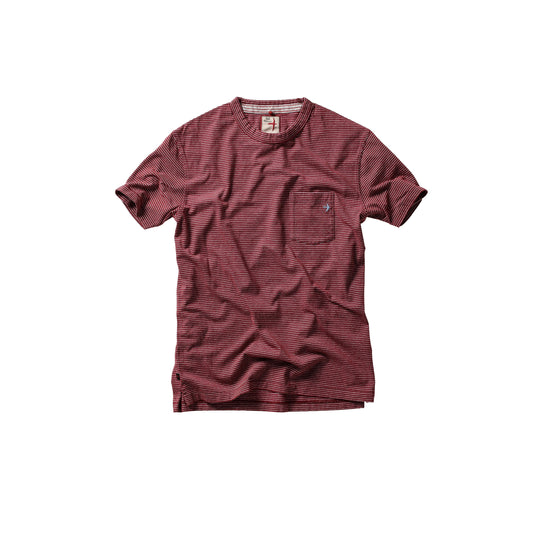Double Feedstripe Tee - Burgundy/White - DUNE + SALT