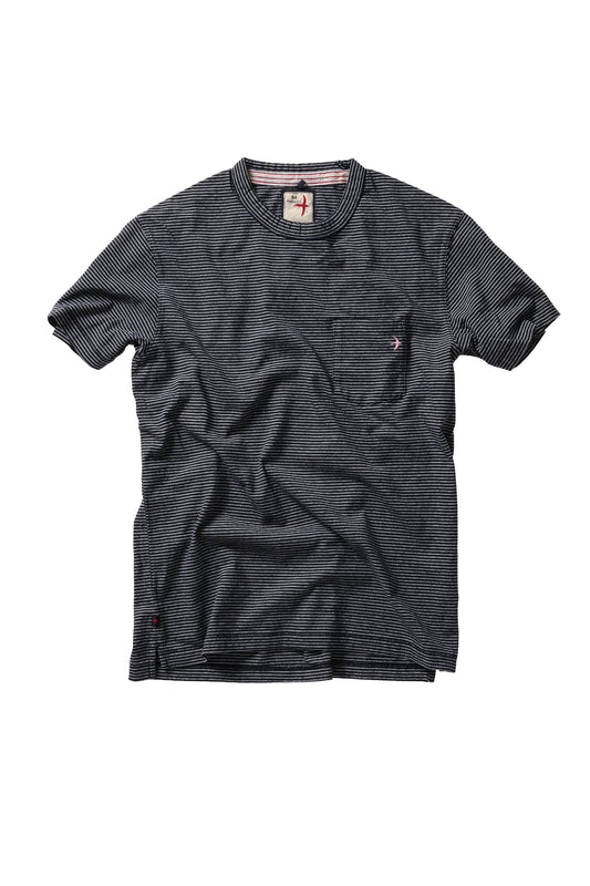 Double Feedstripe Tee - Midnight/White - DUNE + SALT