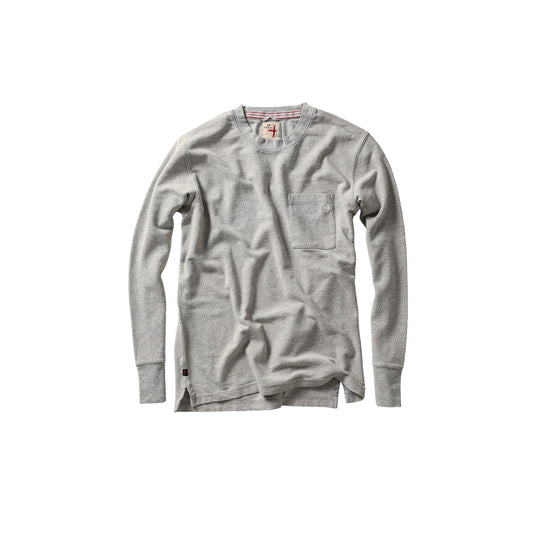 L/S Vintage Pique Crew - Light Grey Heather - DUNE + SALT