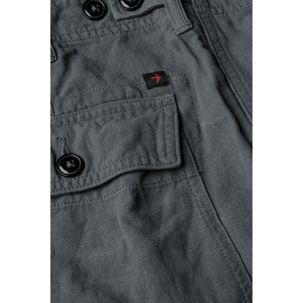 Men's cotton and linen supply pant in carbon color by Relwen, featuring a relaxed fit and casual style.