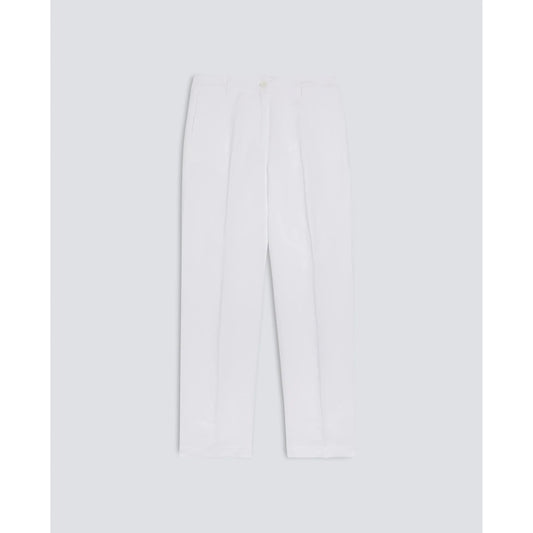 Garment-Dyed Compact Slub Linen Trousers - White - DUNE + SALT