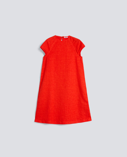 Garment-Dyed Compact Slub Linen Dress - Geranio - DUNE + SALT