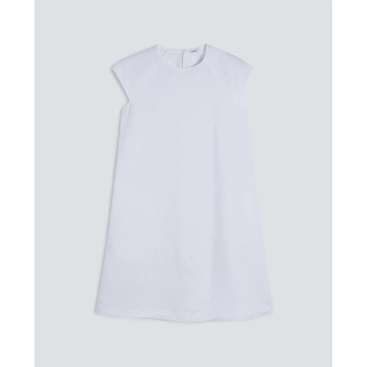 Garment-Dyed Compact Slub Linen Dress - White - DUNE + SALT