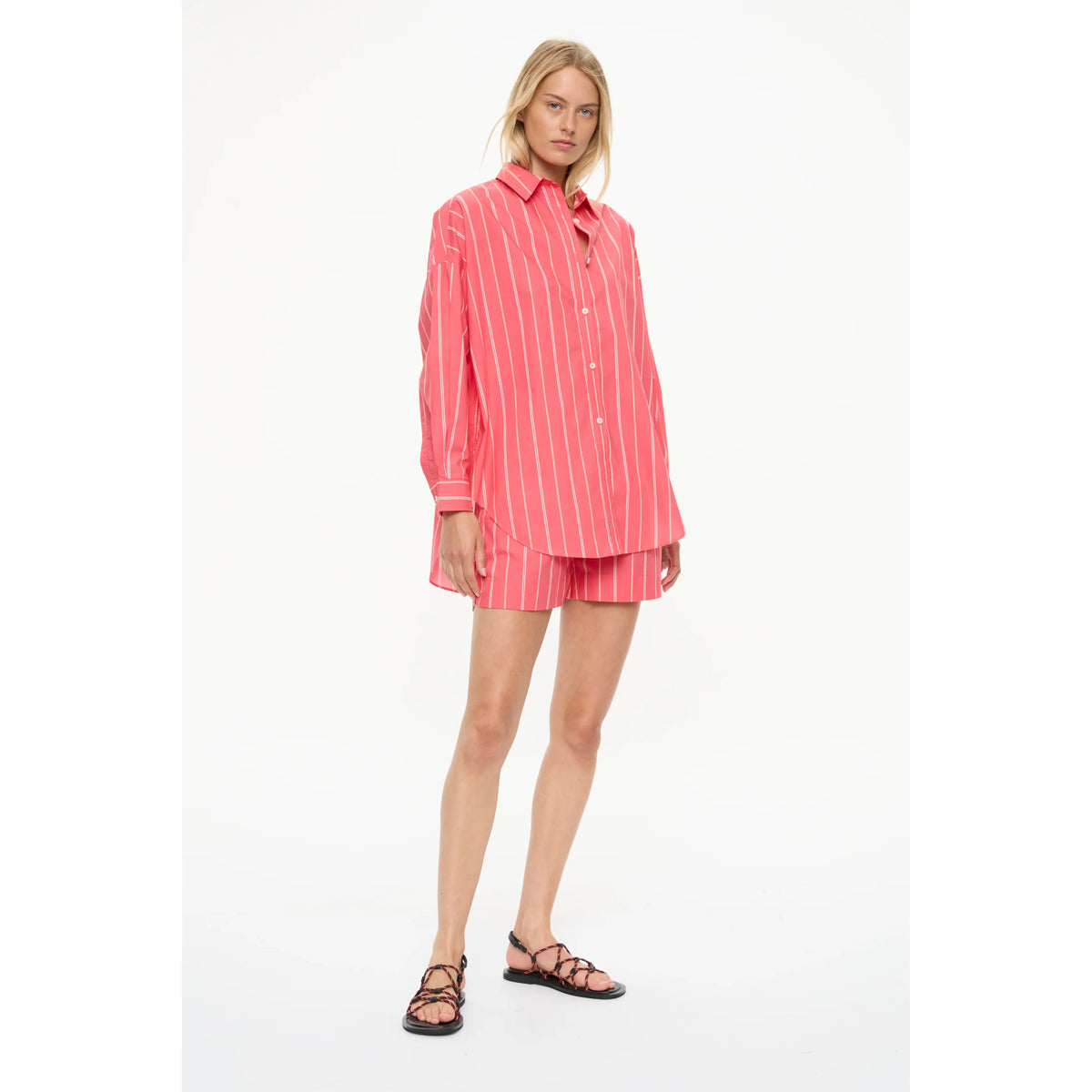 LMND Chiara Striped Shorts - Watermelon/Salsa/Orange/Natural White Smoke
