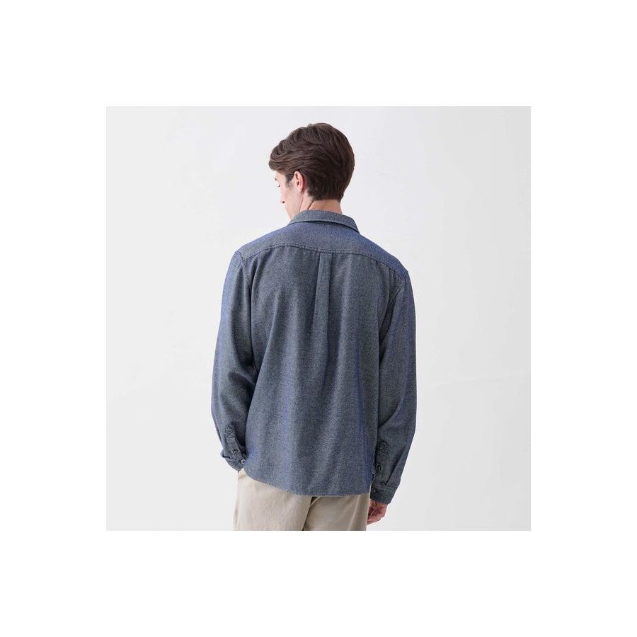 Dylan Brushed Twill Overshirt - Navy - DUNE + SALT