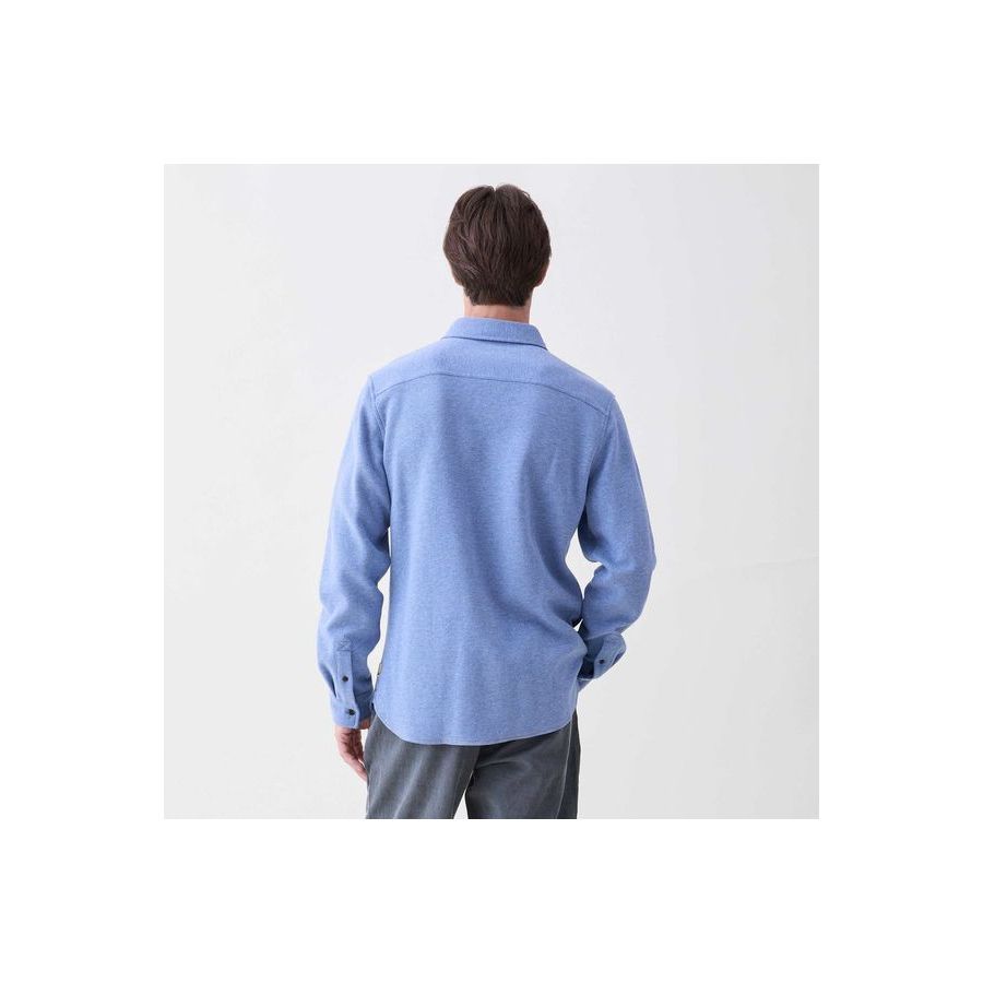 Rex Soft Knit Shirt - Blue Heather - DUNE + SALT