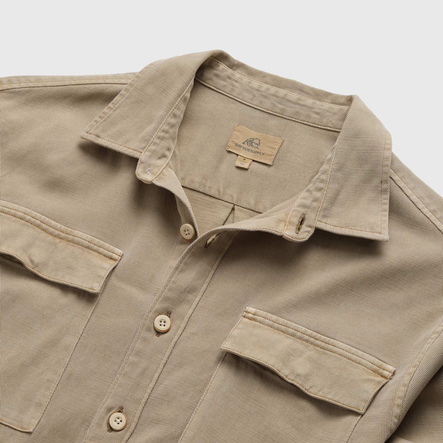 Men's Scout Shirt Jacket by Surfside Supply in washed Tencel chinchilla fabric, featuring a casual shirt jacket design.