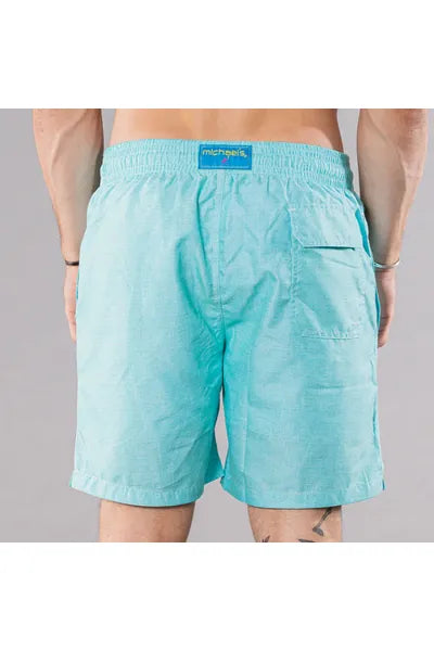 Cyclist Liner Swim Trunks - Aqua Solid Linen - DUNE + SALT