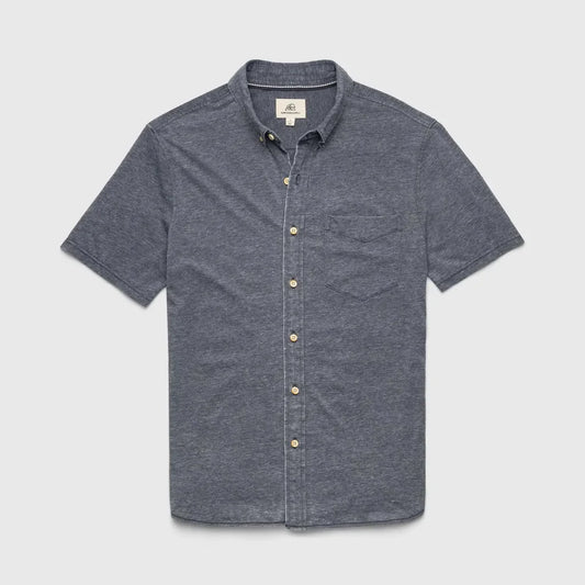 Tony Burnout Knit Shirt - Navy Blazer - DUNE + SALT