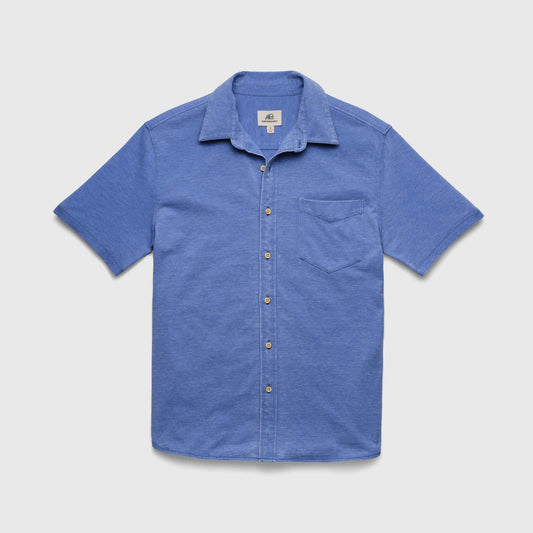 Tony Burnout Knit Shirt - Wedgewood Blue - DUNE + SALT