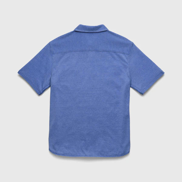 Tony Burnout Knit Shirt - Wedgewood Blue - DUNE + SALT