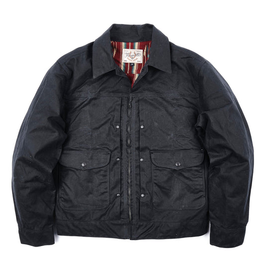 Freenote Cloth Faro 10 Ounce Waxed Jacket - Black Dark Slate Gray