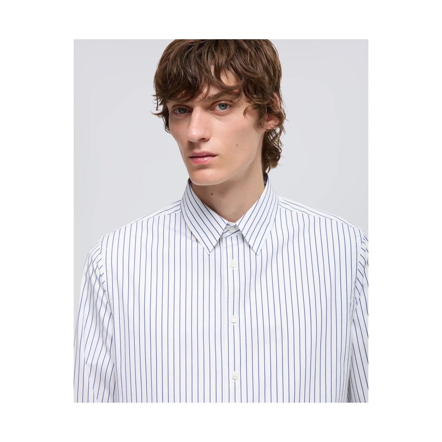 Comma Poplin Shirt - Bold Navy Stripe - DUNE + SALT