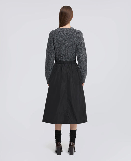 Aspesi Technical Polyester Lined Skirt - Navy Dark Slate Gray