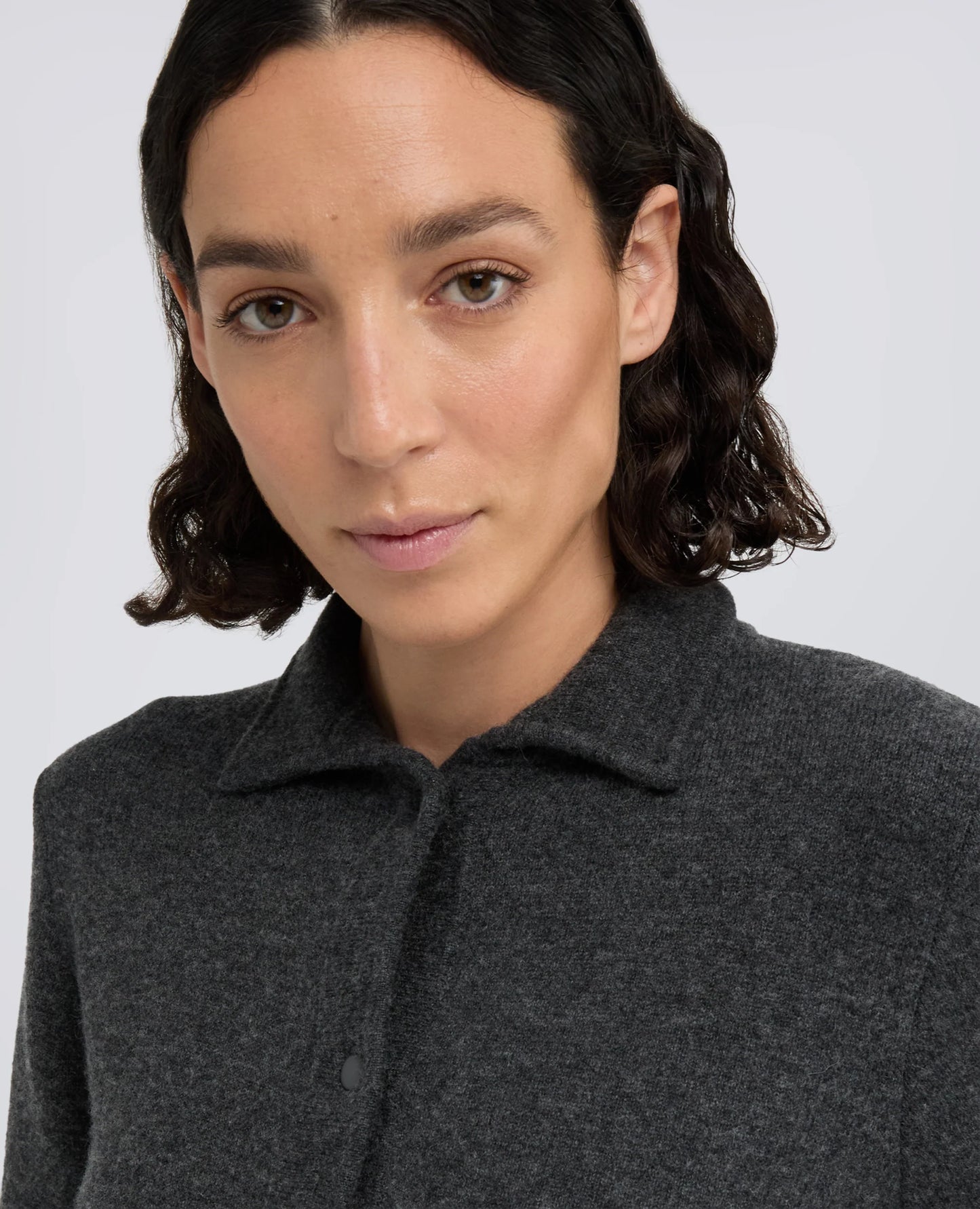 Aspesi Wool/Cashmere Knit Jacket - Charcoal Dark Slate Gray