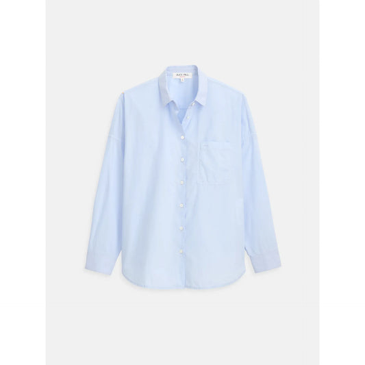 Jo Shirt in Cotton Poplin - Calm Blue - DUNE + SALT