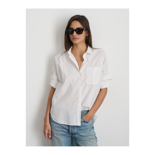 Jo Shirt in Cotton Poplin - White - DUNE + SALT