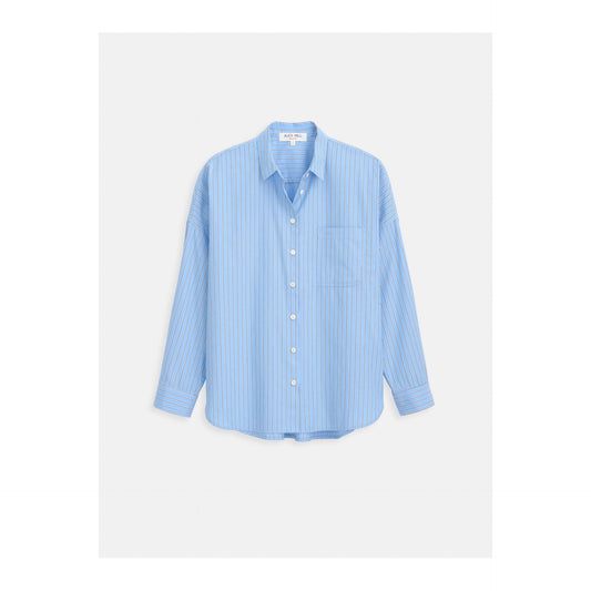 Jo Shirt in Cotton Poplin - Coastal Blue - DUNE + SALT