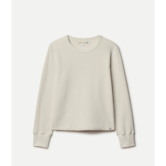 Merz b. Schwanen Diamond-Patterned Cotton Thermal Women's Longsleeve - Beige Light Gray