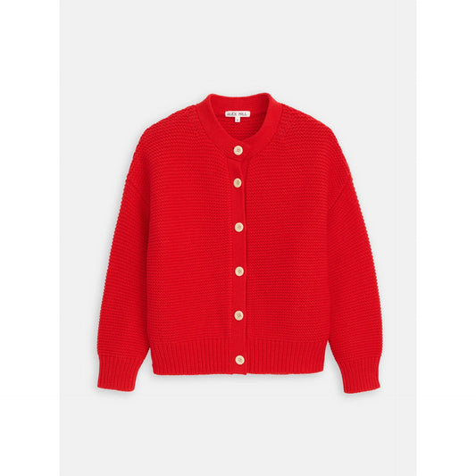 Nico Cardigan in Cotton - Tomato - DUNE + SALT