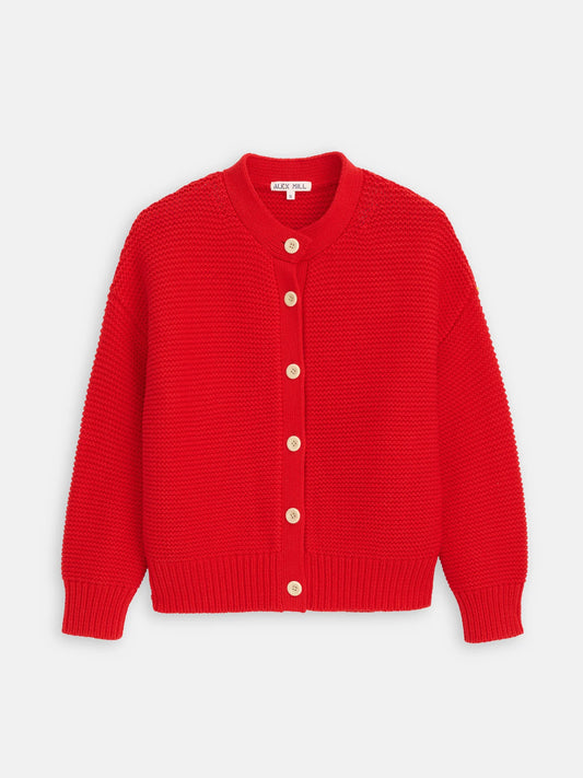 Nico Cardigan in Cotton - Tomato - DUNE + SALT