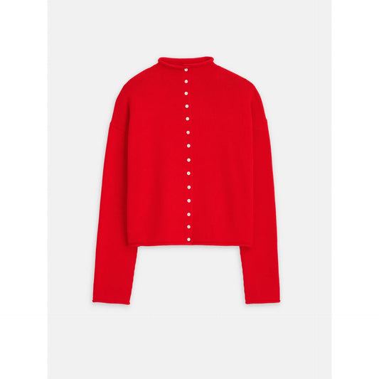 Taylor Cardigan in Cotton Cashmere - Fire Red - DUNE + SALT