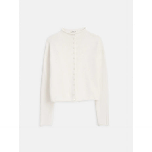 Taylor Cardigan in Cotton Cashmere - Ivory - DUNE + SALT